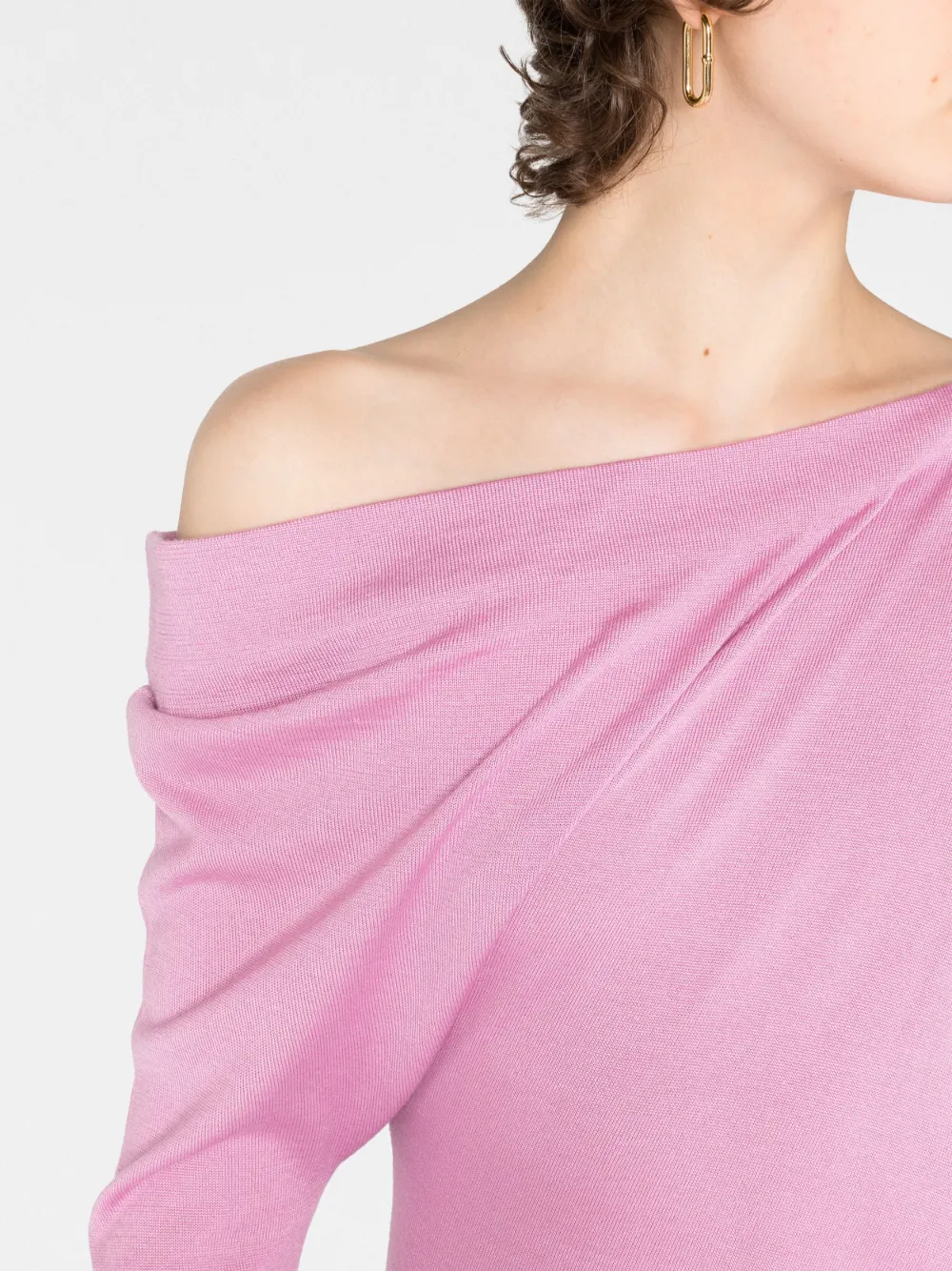 Tom Ford One-shoulder Cashmere And Silk-blend Midi Dress In Pink