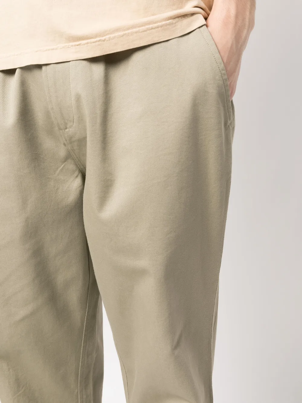 Shop Universal Works Drawstring Straight Trousers In Nude