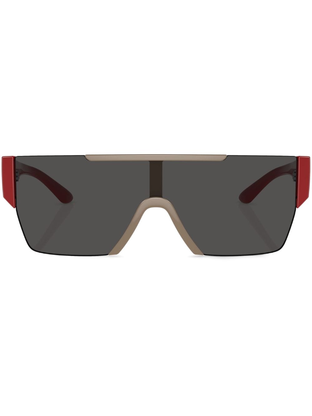 Shop Burberry Eyewear Tinted-lenses Mask-frame Sunglasses In Rot