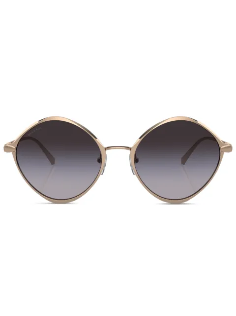Bvlgari round-frame engraved-logo sunglasses BV6186K20148G - 0