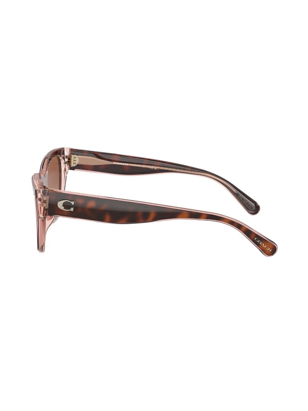 Shop Coach Tortoiseshell-effect Cat Eye Sunglasses In Brown