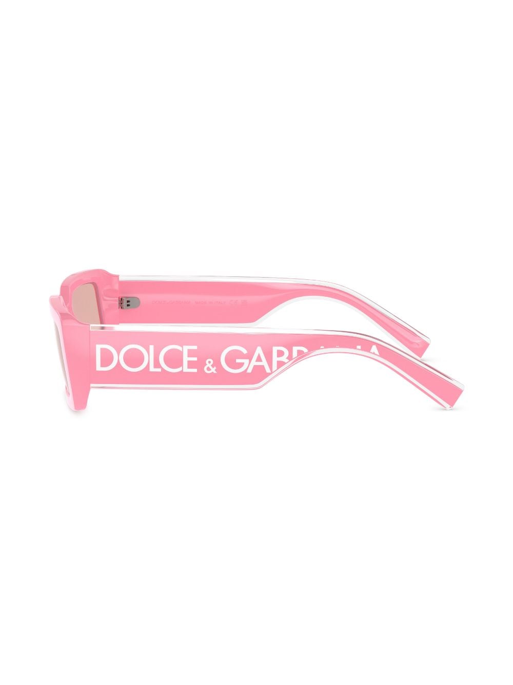 Shop Dolce & Gabbana Logo-print Rectangle-frame Sunglasses In Rosa