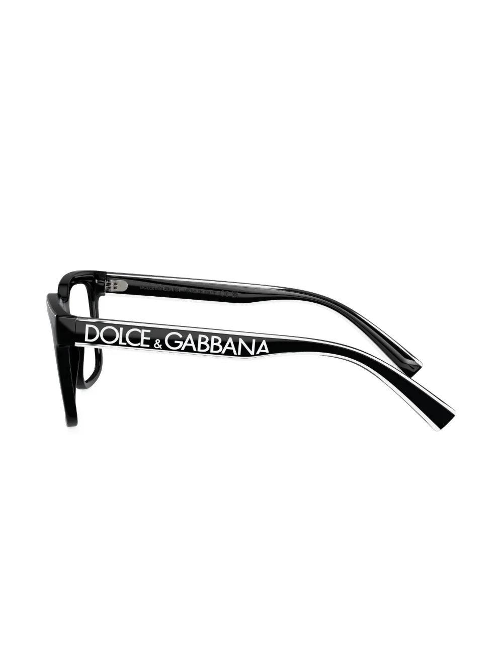 Shop Dolce & Gabbana Logo-print Square-frame Glasses In Schwarz