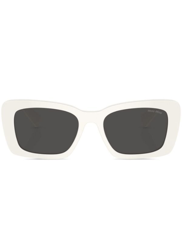 Miu Miu Eyewear logo-plaque square-frame Sunglasses - White