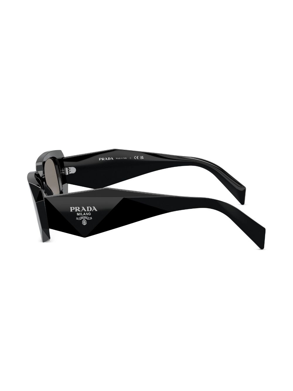 Shop Prada Geometric-frame Sunglasses In Schwarz