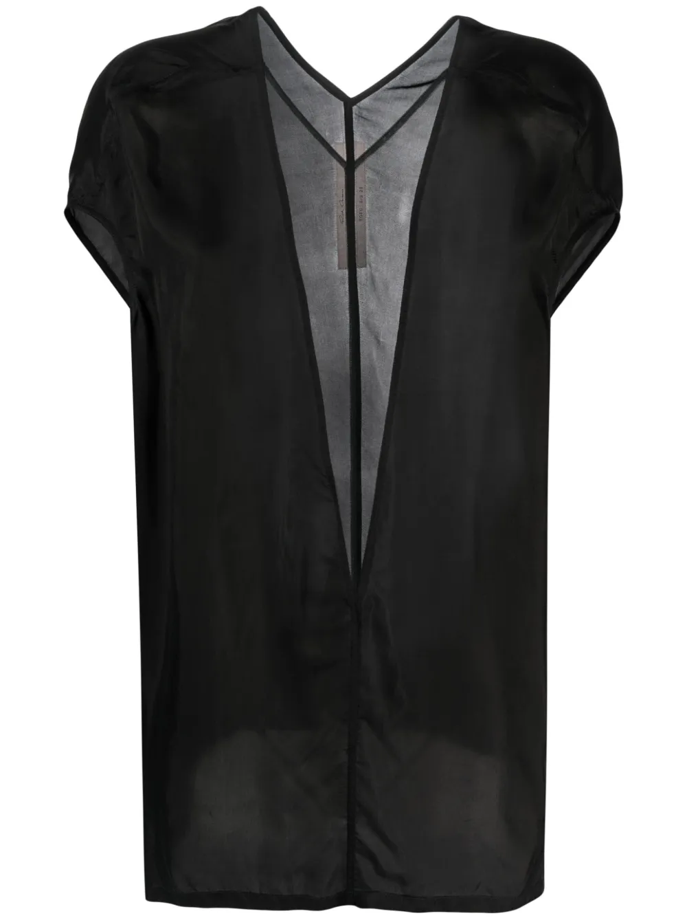 Rick Owens short-sleeve cut-out detail blouse - Black