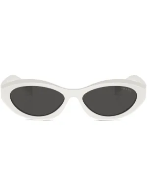 Prada Eyewear Prada PR A14S オーバルフレーム サングラス | ホワイト