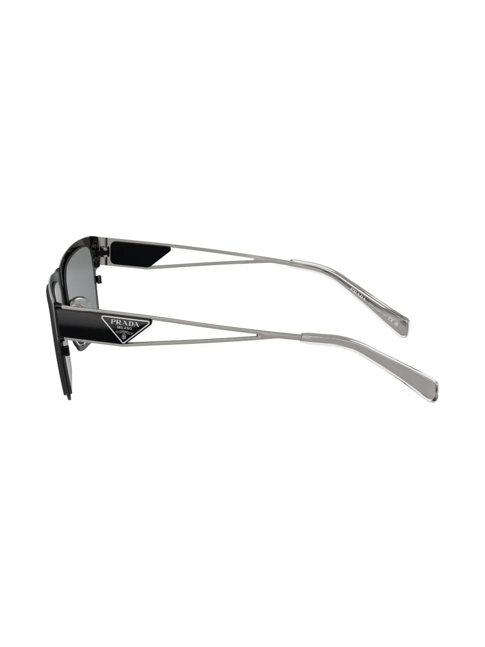 Prada Eyewear Zonnebril met rechthoekig montuur Zwart