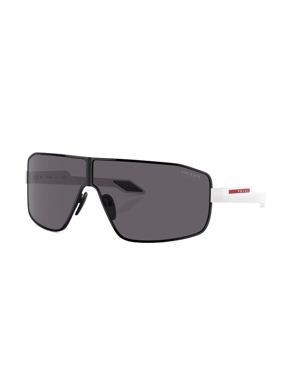 Shop Prada Logo-print Oversize-frame Sunglasses In Black