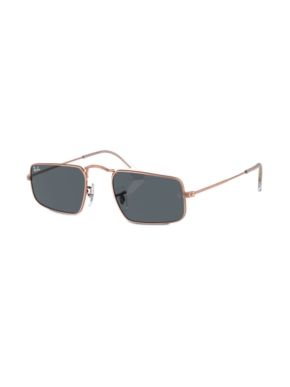 Shop Ray Ban Julie Rectangle-frame Sunglasses In Gold