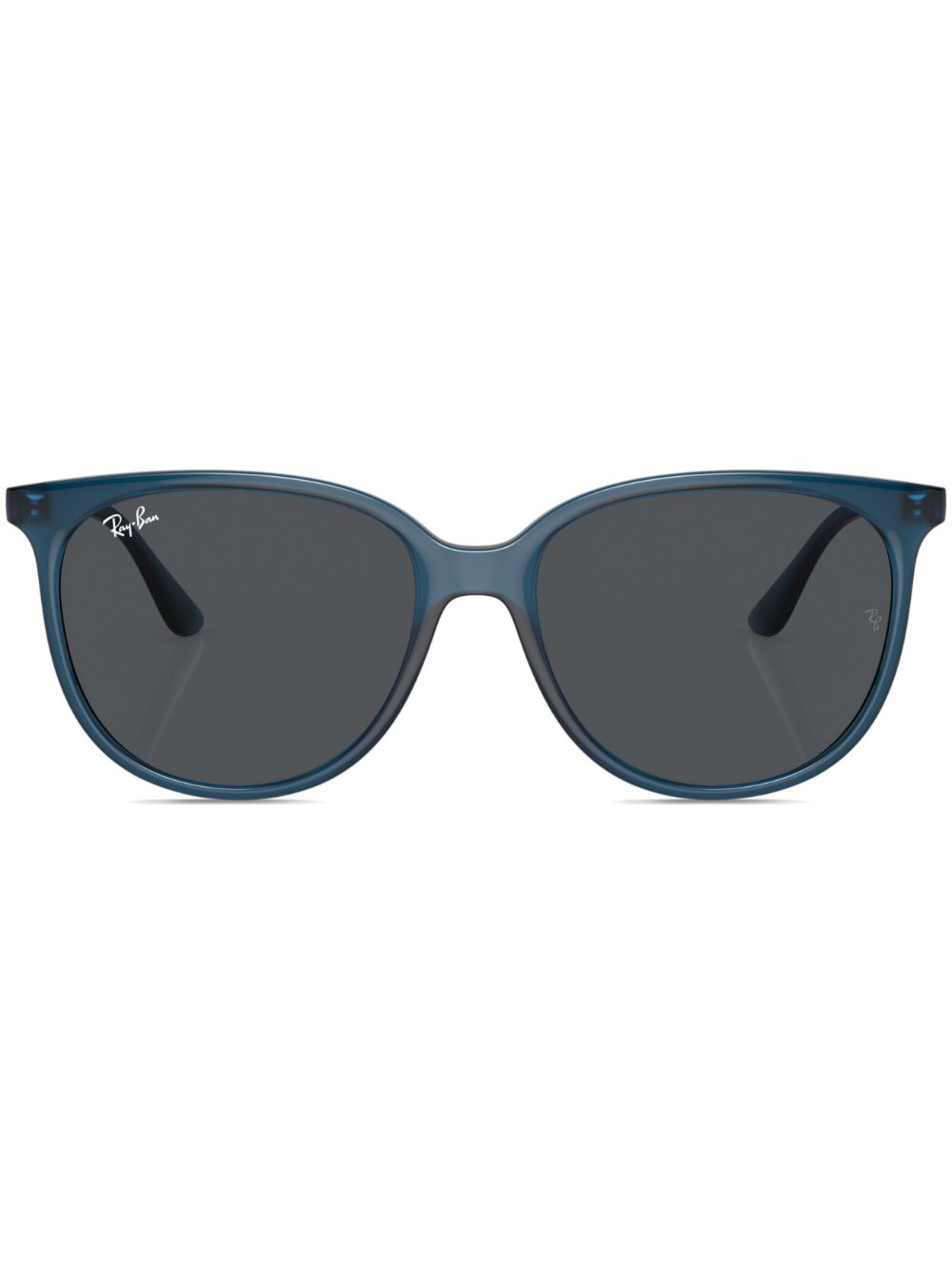 Ray Ban Logo-plaque Square-frame Sunglasses In Blau