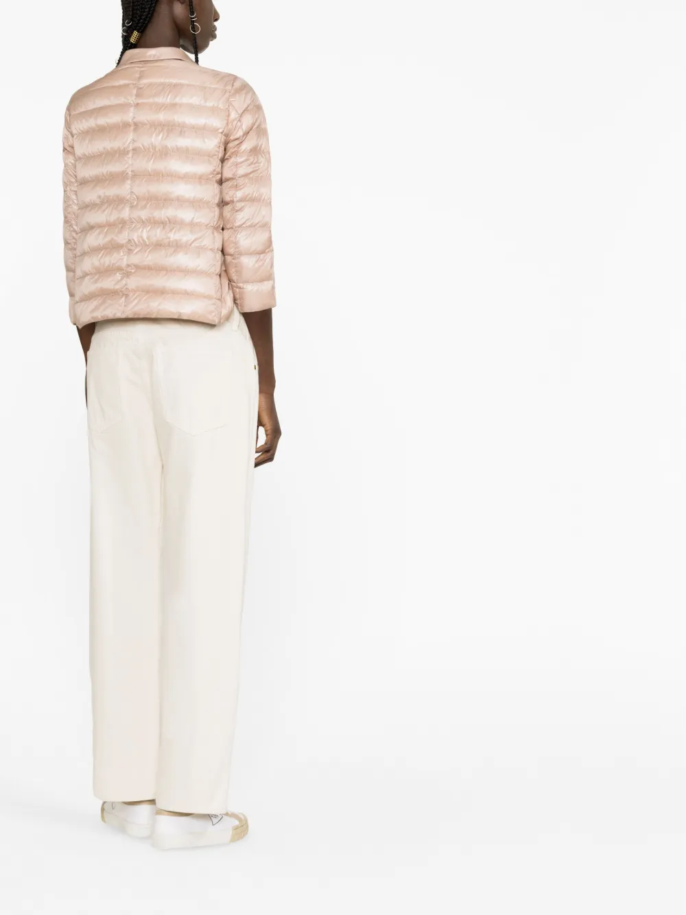 Herno Button-fastening Padded Jacket In Pink