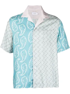 Chemise Casablanca Ping Pong Monogram Silk Noir/Gris Homme de la