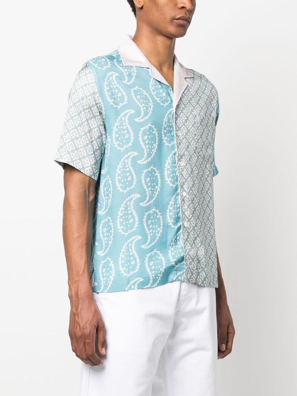 Shop Rhude Bandana-print Short-sleeved Shirt In Blue