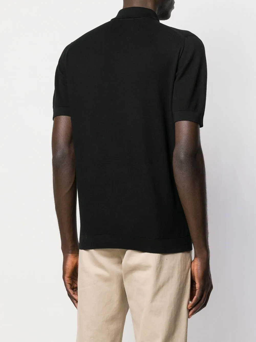 John Smedley Katoenen poloshirt Zwart