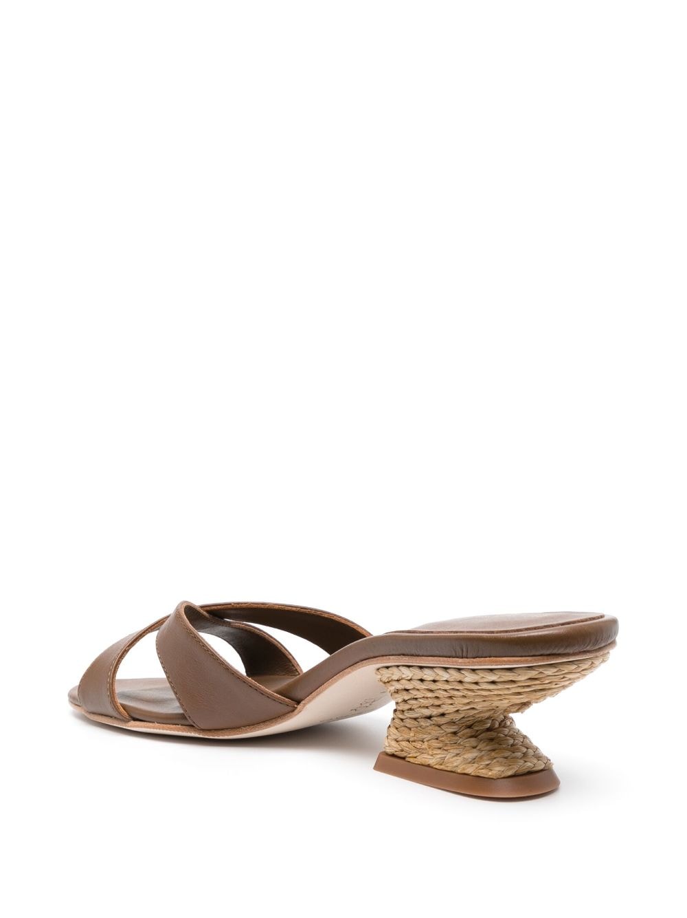 Shop Paloma Barceló 60mm Open-toe Leather Mules In Braun