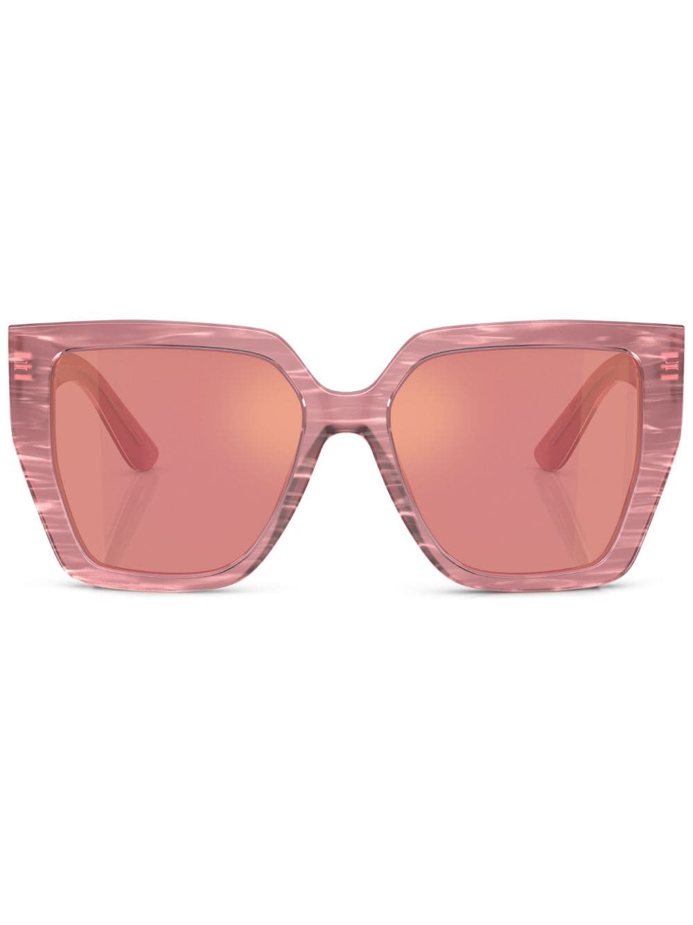 Dolce & Gabbana Abstract-print Oversize-frame Sunglasses In Rosa