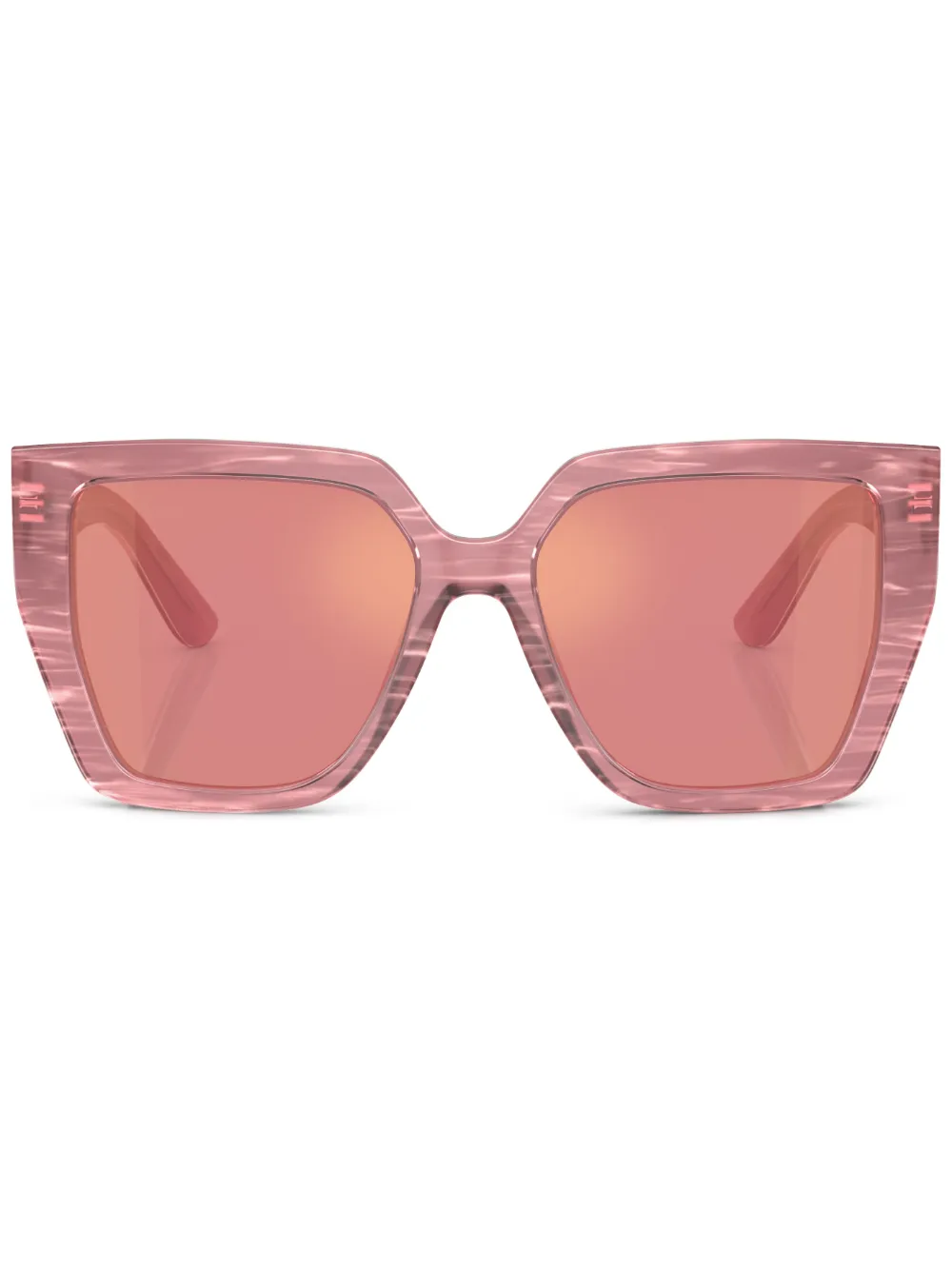 Dolce & Gabbana Abstract-print Oversize-frame Sunglasses In Rosa