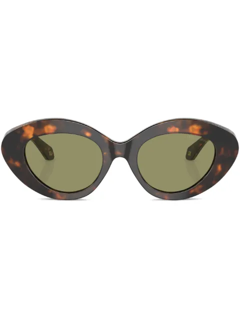 Giorgio Armani oval-frame tortoiseshell-effect sunglasses