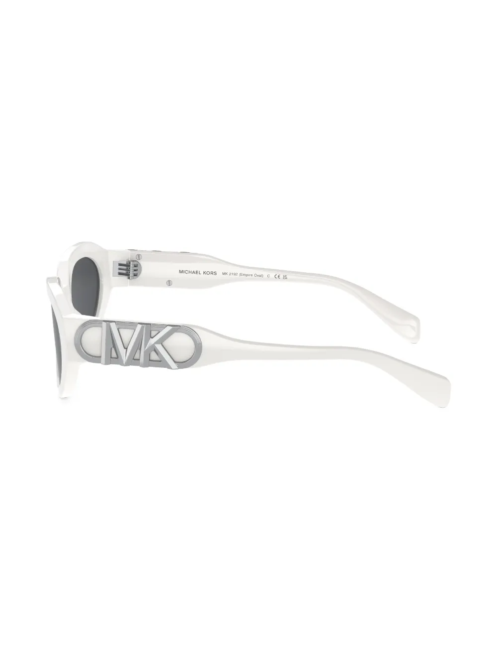 Shop Michael Kors Empire Oval-frame Sunglasses In White