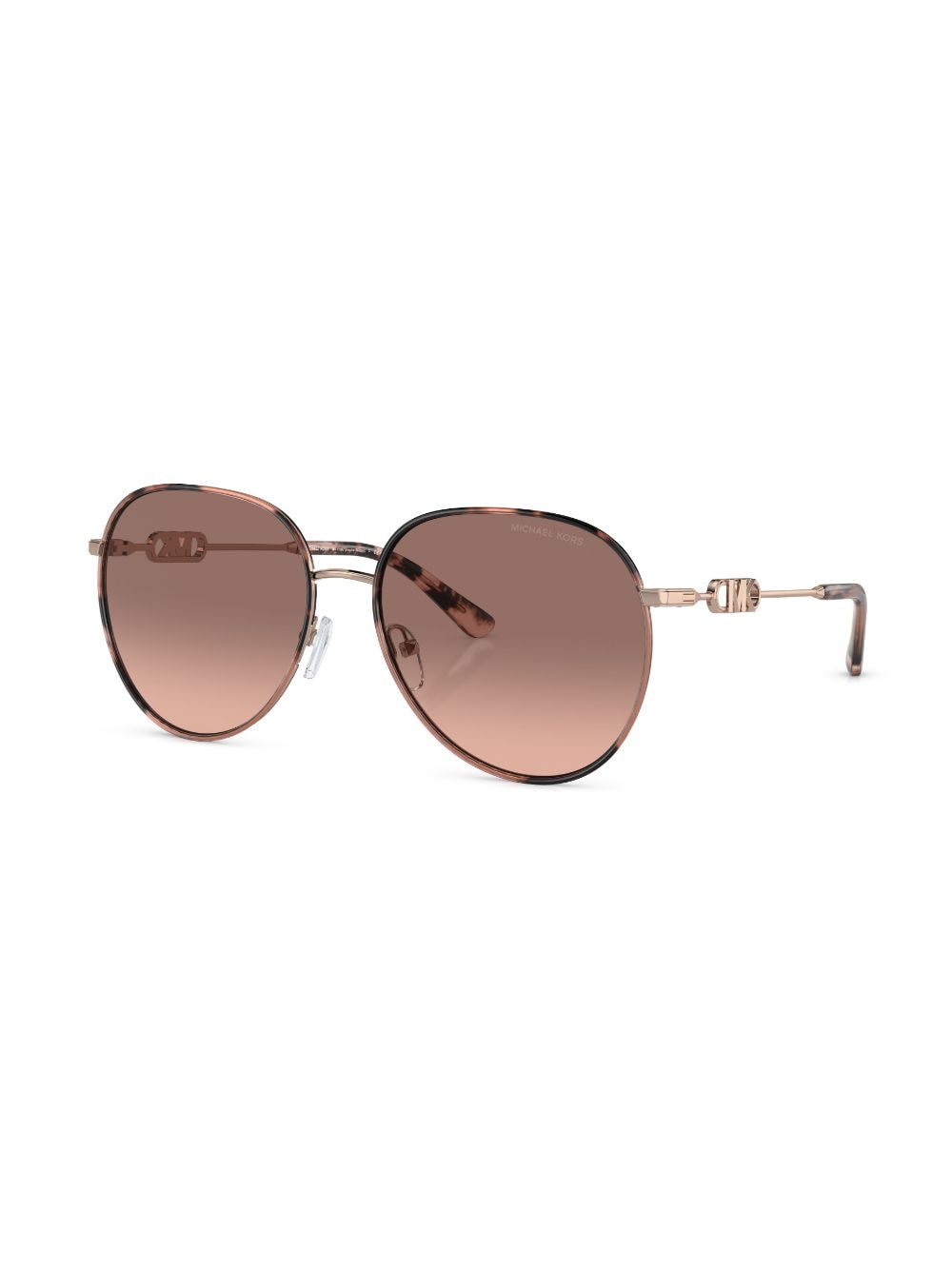 Shop Michael Kors Empire Round-frame Sunglasses In Pink