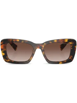 Miu Miu Eyewear トータスシェル キャットアイ サングラス | グリーン