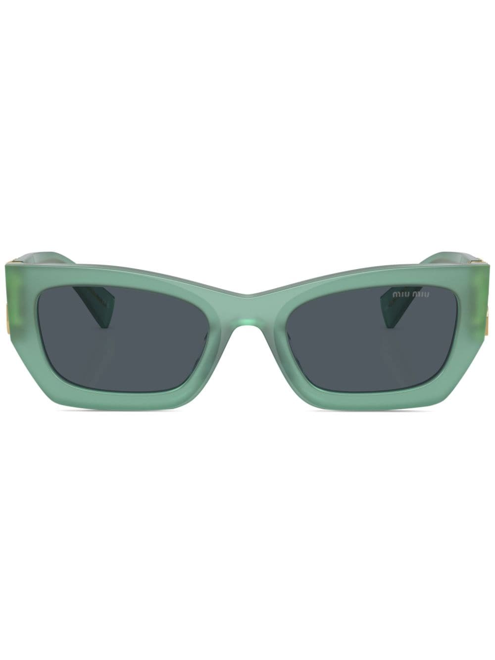 Miu Miu Eckige Sonnenbrille Mit Logo In Green