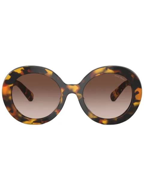 Miu Miu Eyewear tortoiseshell-effect round-frame sunglasses
