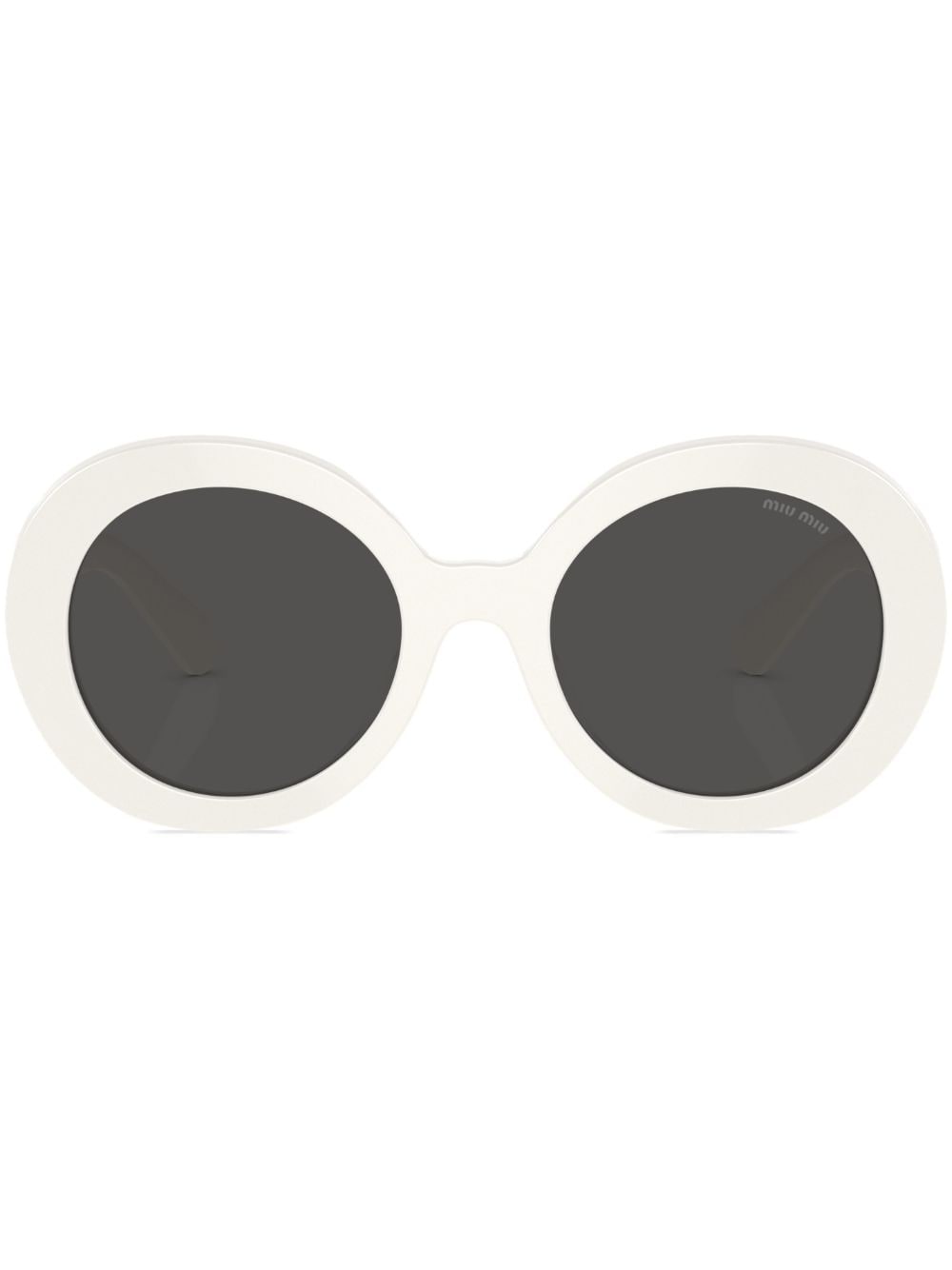 Miu Miu Runde Oversized-sonnenbrille In White