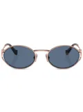Miu Miu Eyewear logo-plaque oval-frame sunglasses - Pink
