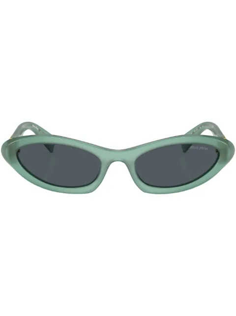 Miu Miu Eyewear logo-plaque oval-frame sunglasses