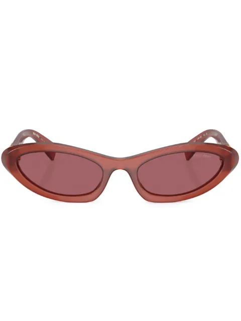 Miu Miu Eyewear logo-plaque oval-frame sunglasses