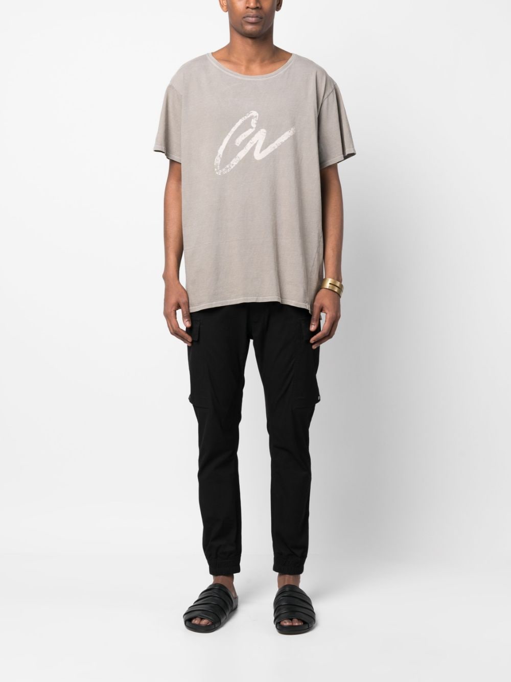 Greg Lauren T-shirt met logoprint - Grijs