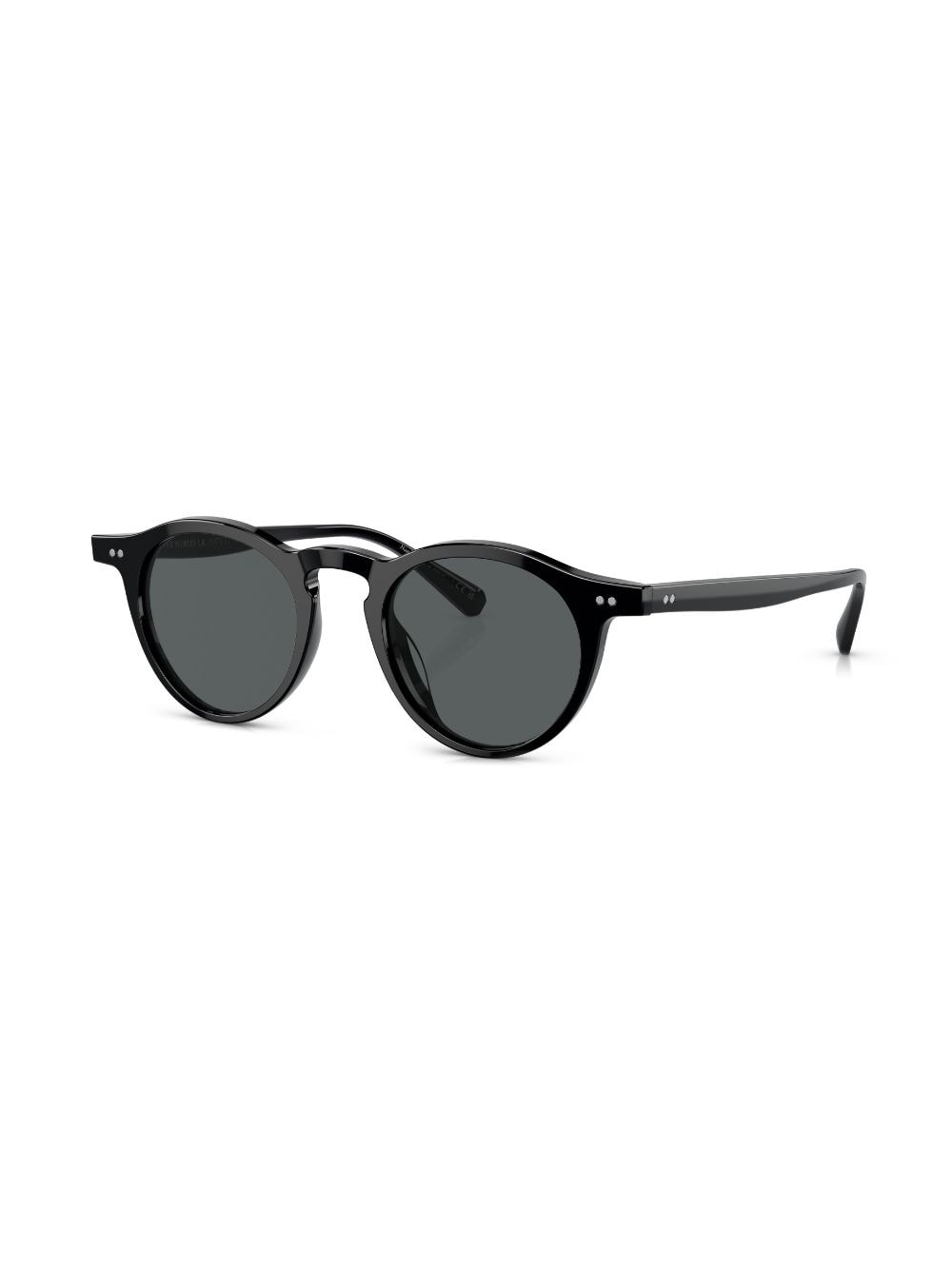 Shop Oliver Peoples Square-cut Round-frame Sunglasses In 1731p2 Black