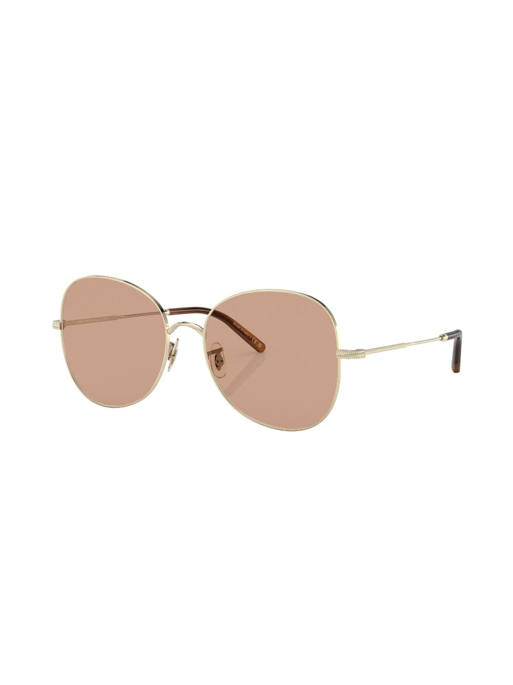 Shop Oliver Peoples Round-frame Sunglasses In Gold