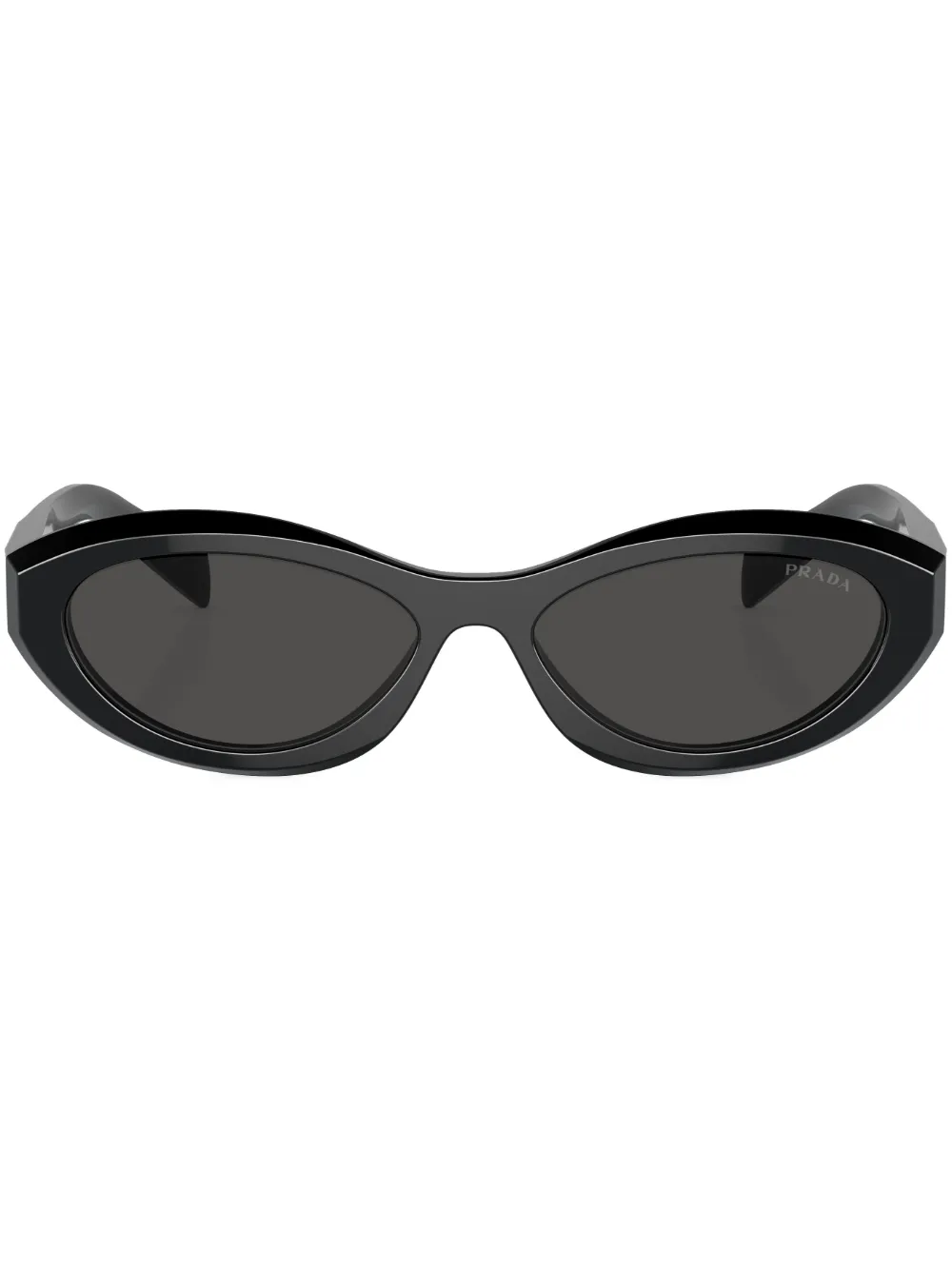 Prada Sonnenbrille Mit Ovalem Gestell In Black