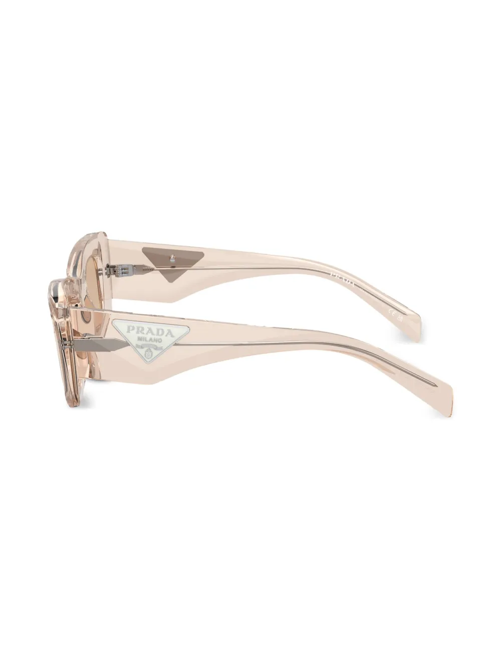 Prada Rectangular Marble Acetate Cat-eye Sunglasses In Neutrals