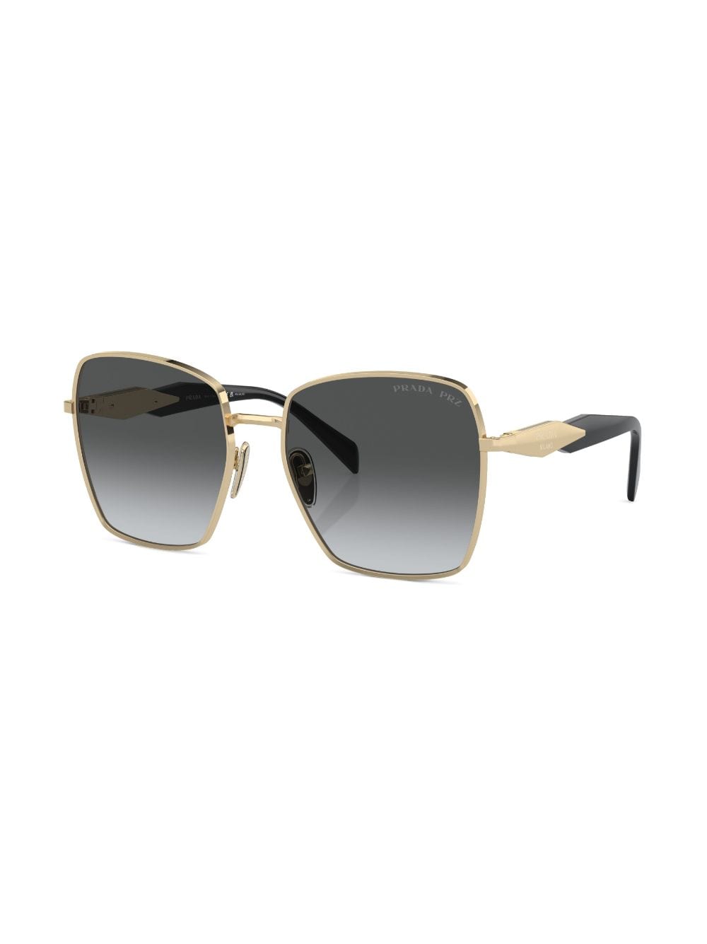 Shop Prada Square-frame Sunglasses In Gold