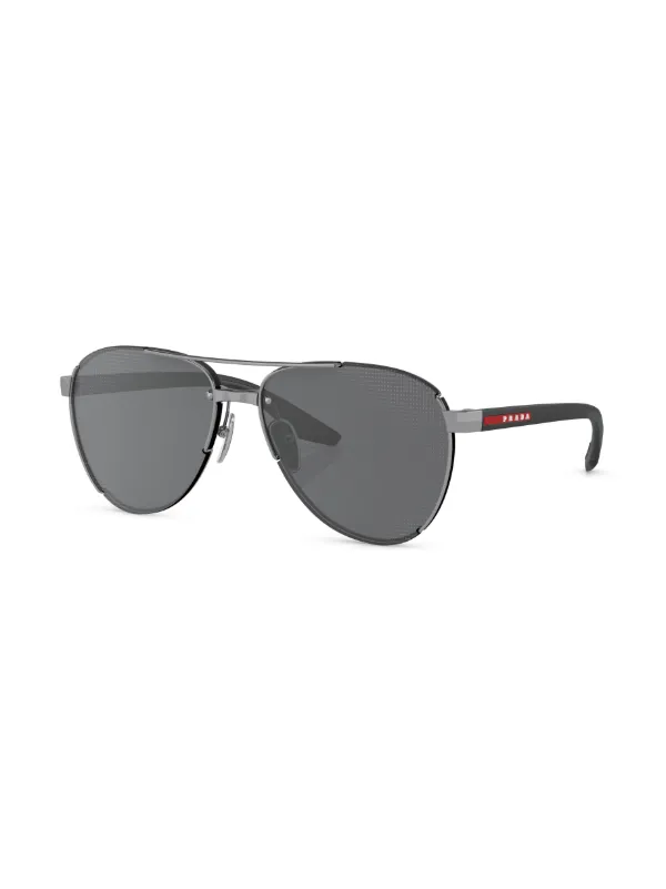 Prada Linea Rossa aviator frame Sunglasses Black FARFETCH PL