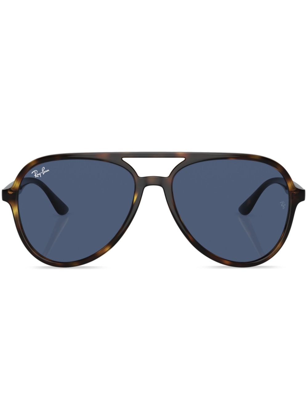 Ray Ban Tortoiseshell-effect Aviator-frame Sunglasses In Braun
