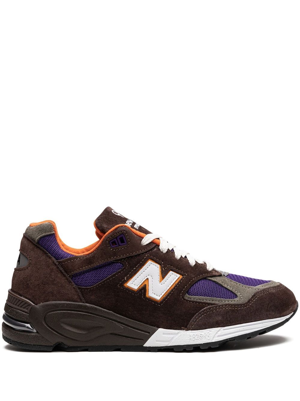 Shop New Balance Made In Usa 990v2 "brown/orange/purple" Sneakers