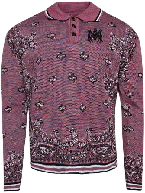 AMIRI Poloshirt mit Bandana-Print