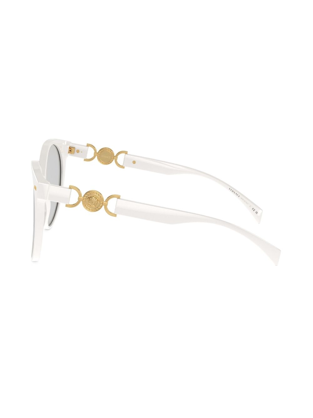 Shop Versace Round-frame Sunglasses In White