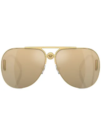 Versace Eyewear Medusa pilot frame Sunglasses Gold FARFETCH EG