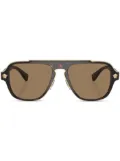 Versace Eyewear tortoiseshell-effect pilot-frame sunglasses - Green