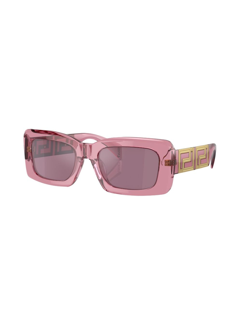 Shop Versace Logo-plaque Square-shape Sunglasses In Pink