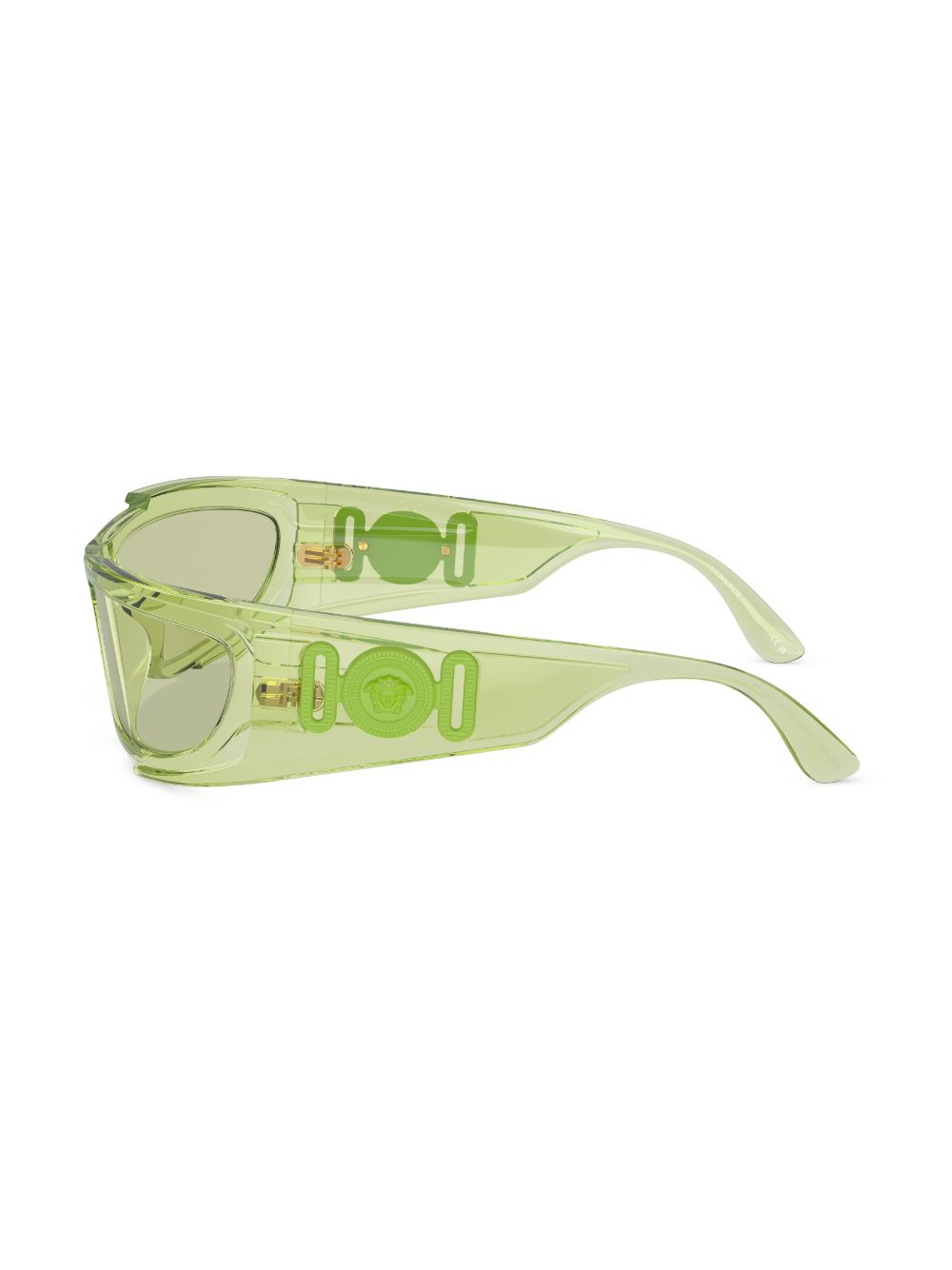 Shop Versace Logo-plaque Rectangular-frame Sunglasses In Green