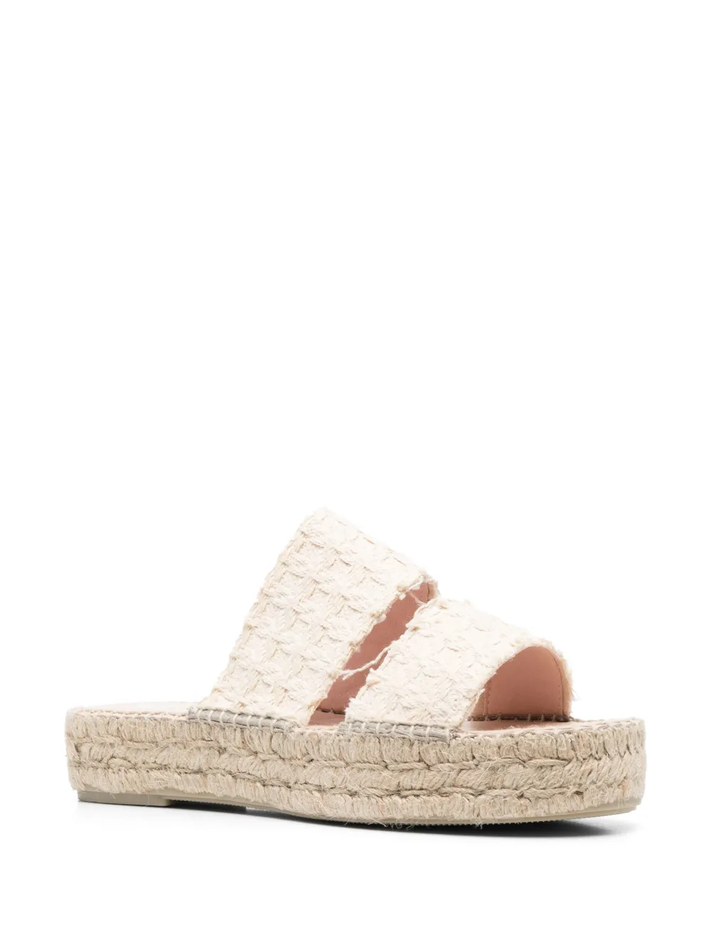 Manebi Sandalen met plateauzool - Beige