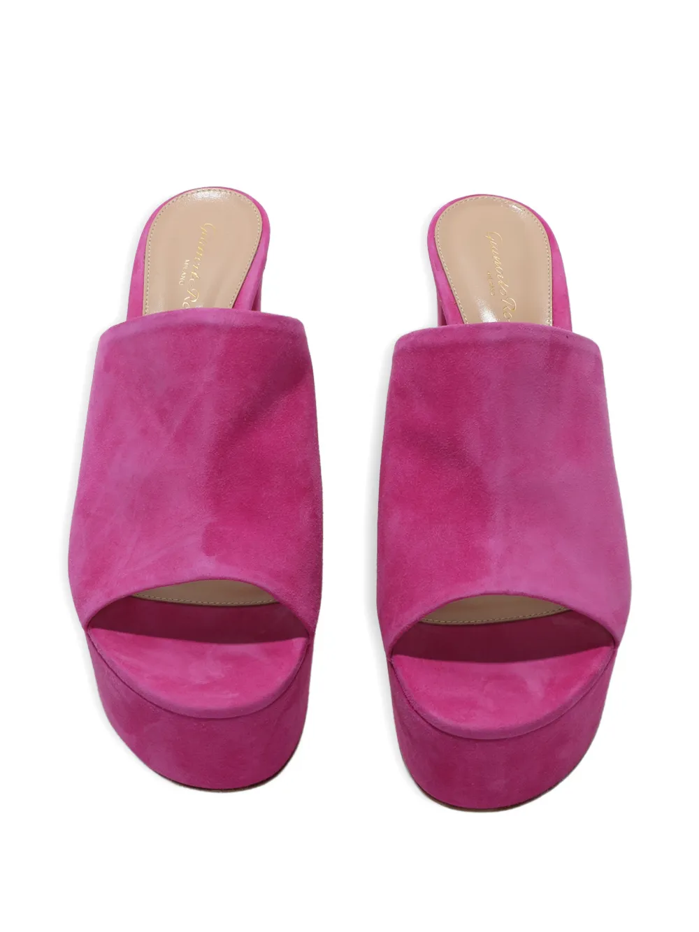 Gianvito Rossi suede platform sandals Roze