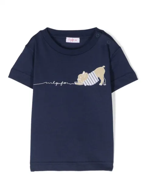 Il Gufo dog-print cotton T-shirt